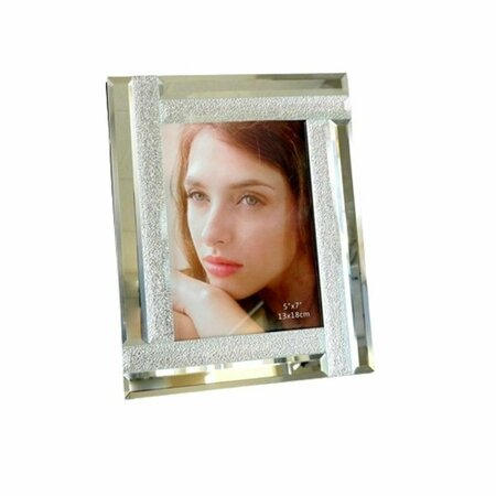 JIALLO 5 x 7 in. Mirrored Photo Frame, Silver EGV10-329